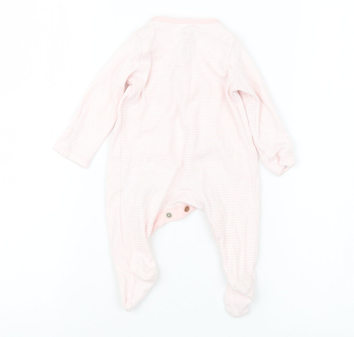 F&F Girls Pink Striped  Babydoll One Piece Size 0-3 Months