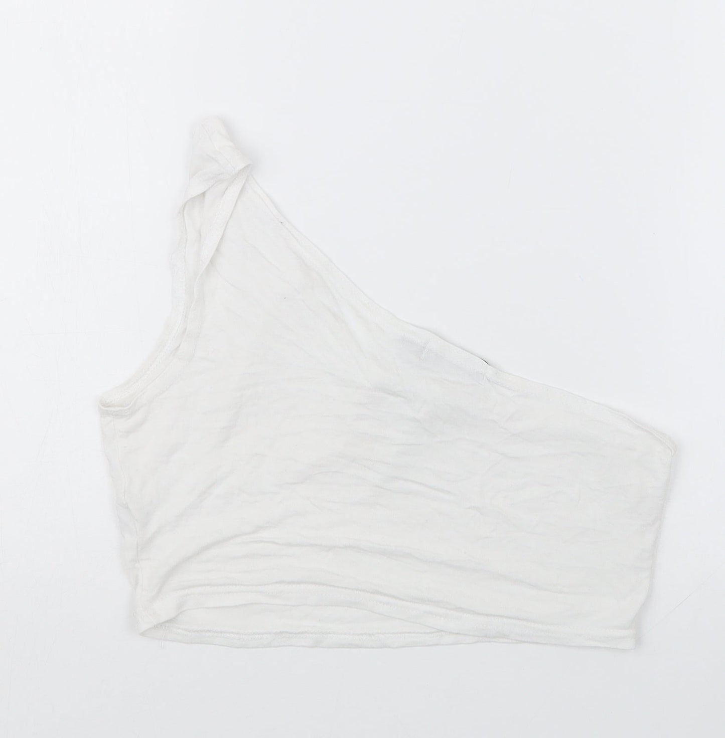 PRETTYLITTLETHING Womens White   Cropped T-Shirt Size 10
