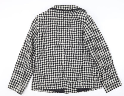 Preloved Wardrobe Womens Black Houndstooth  Jacket  Size 14 - Back