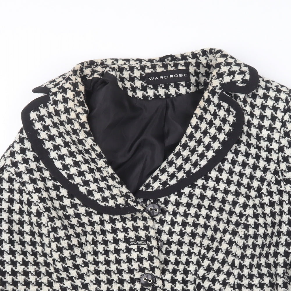 Wardrobe Womens Black Houndstooth  Jacket  Size 14