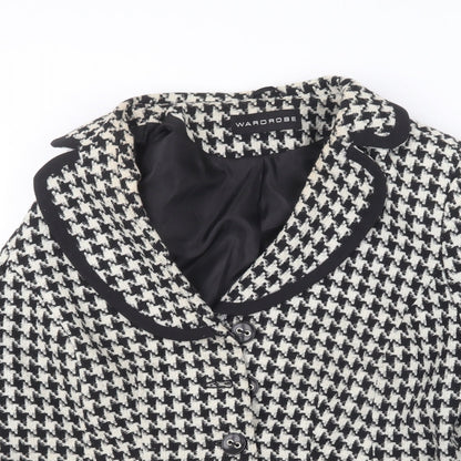 Preloved Wardrobe Womens Black Houndstooth  Jacket  Size 14 - Detail