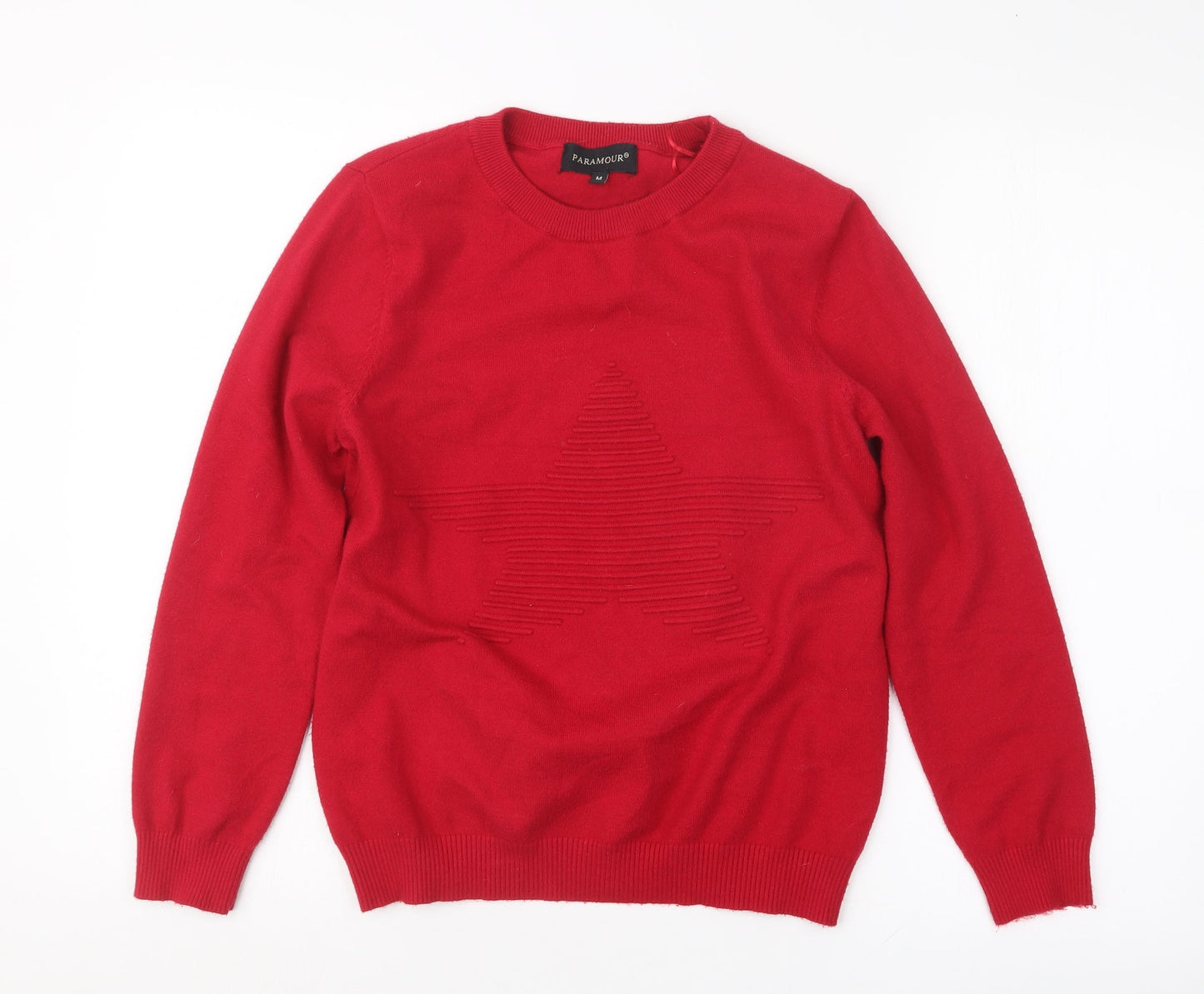 Paramour Womens Red  Knit Pullover Jumper Size M
