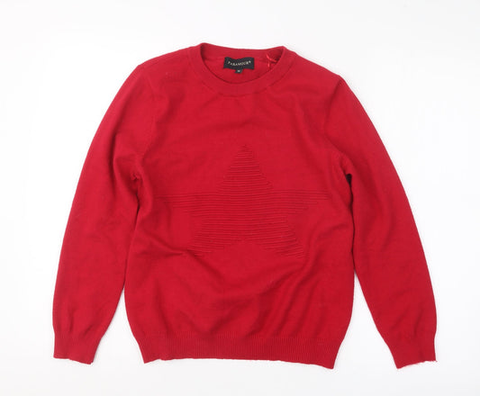 Paramour Womens Red  Knit Pullover Jumper Size M