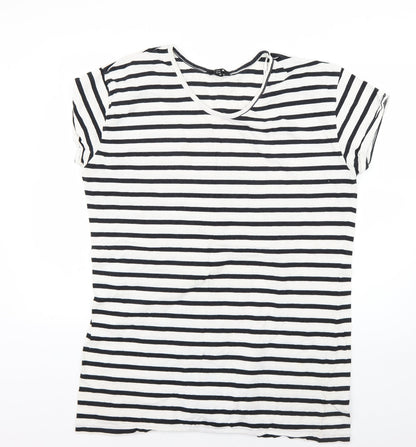 Preloved Miso Womens Multicoloured Striped  Basic T-Shirt Size 14 - Front