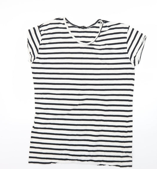 Miso Womens Multicoloured Striped  Basic T-Shirt Size 14