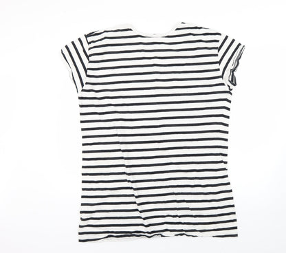 Preloved Miso Womens Multicoloured Striped  Basic T-Shirt Size 14 - Back