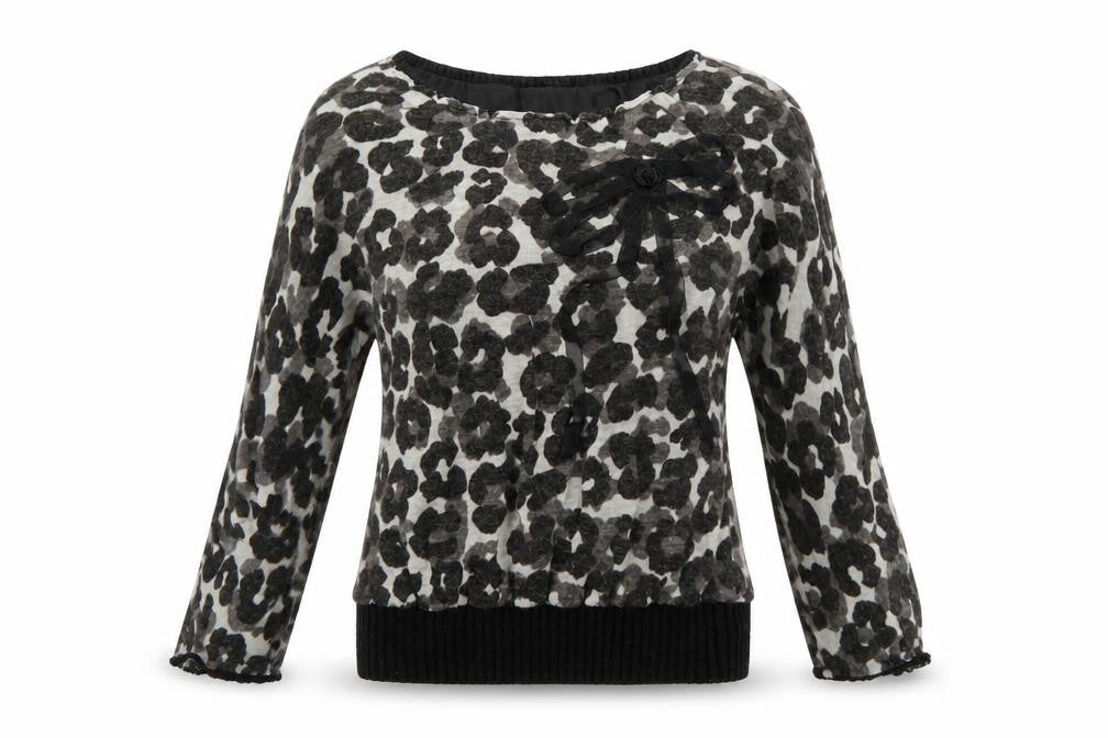 vegas Womens Brown Animal Print  Pullover Jumper Size M