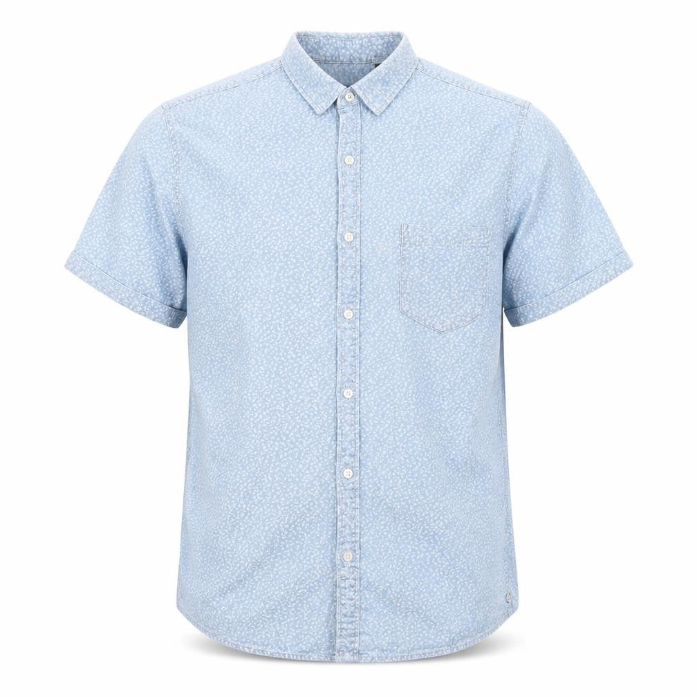 Industrie Mens Blue Floral   Button-Up Size M
