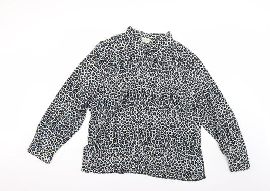 Kiwi Womens Multicoloured Animal Print  Basic Button-Up Size XL
