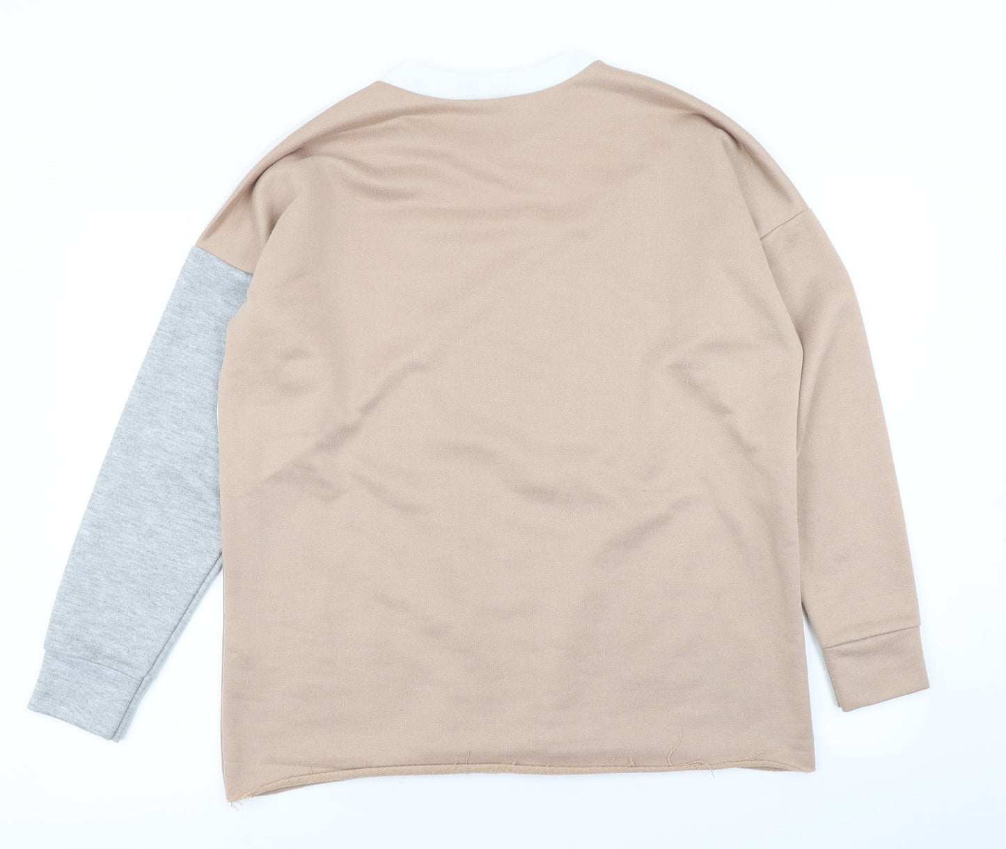 Boohoo Womens Brown Colourblock  Pullover Sweatshirt Size 8