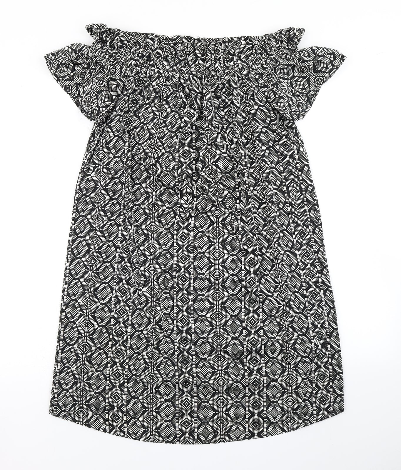 Atmosphere Womens Black Geometric  A-Line  Size 8