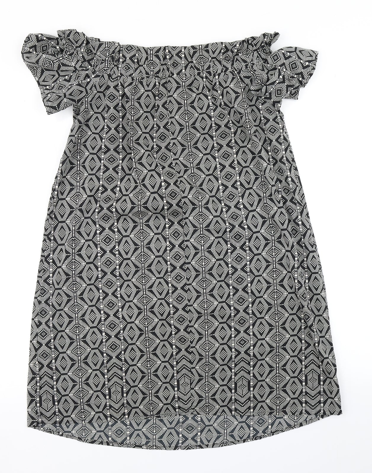 Atmosphere Womens Black Geometric  A-Line  Size 8