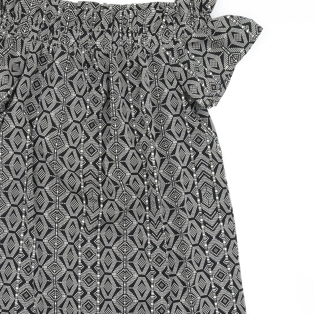 Atmosphere Womens Black Geometric  A-Line  Size 8