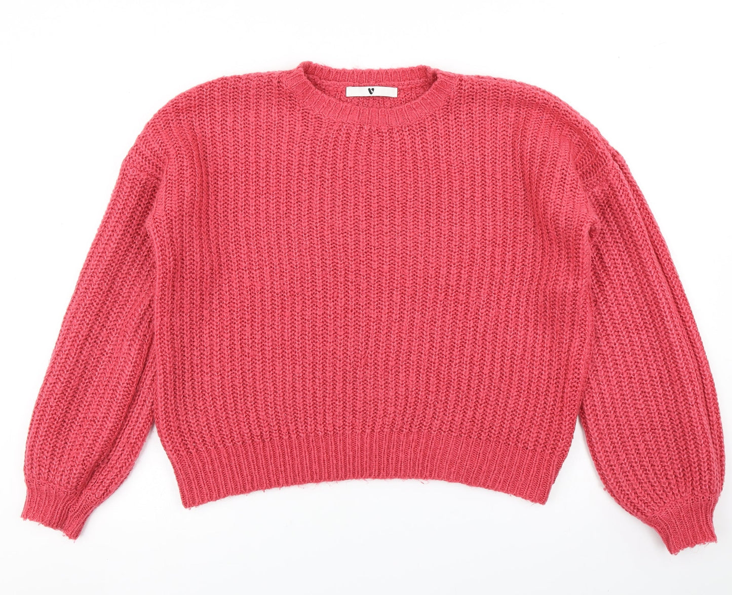 V  Womens Pink  Knit Pullover Jumper Size 10