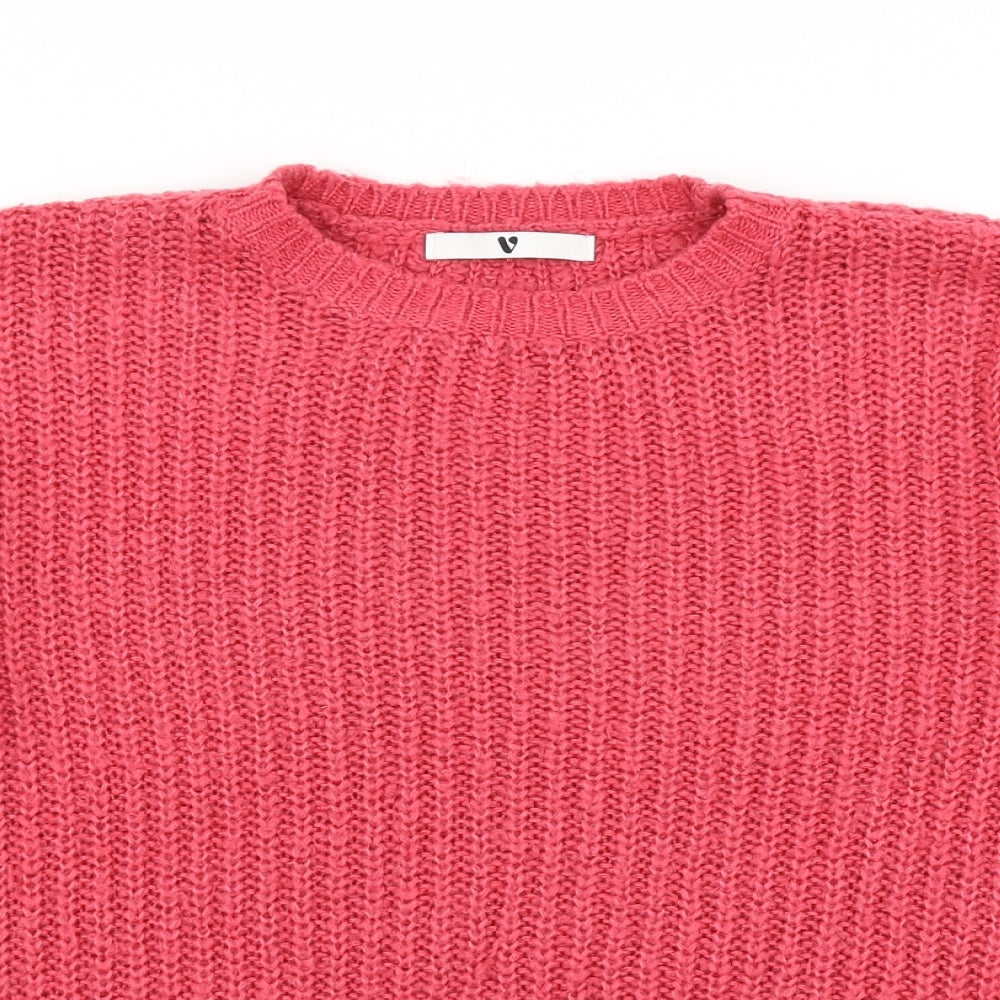 V  Womens Pink  Knit Pullover Jumper Size 10