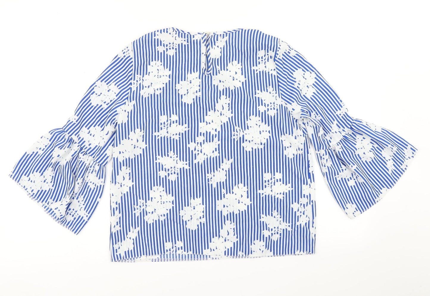 Atmosphere Womens Blue Striped  Basic Blouse Size 12