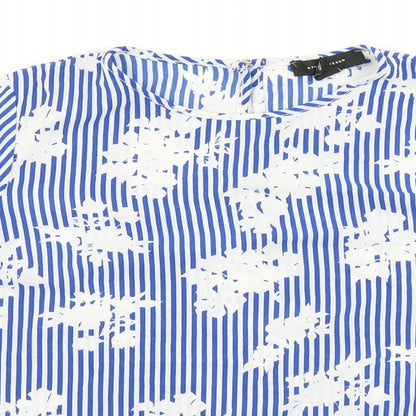 Atmosphere Womens Blue Striped  Basic Blouse Size 12