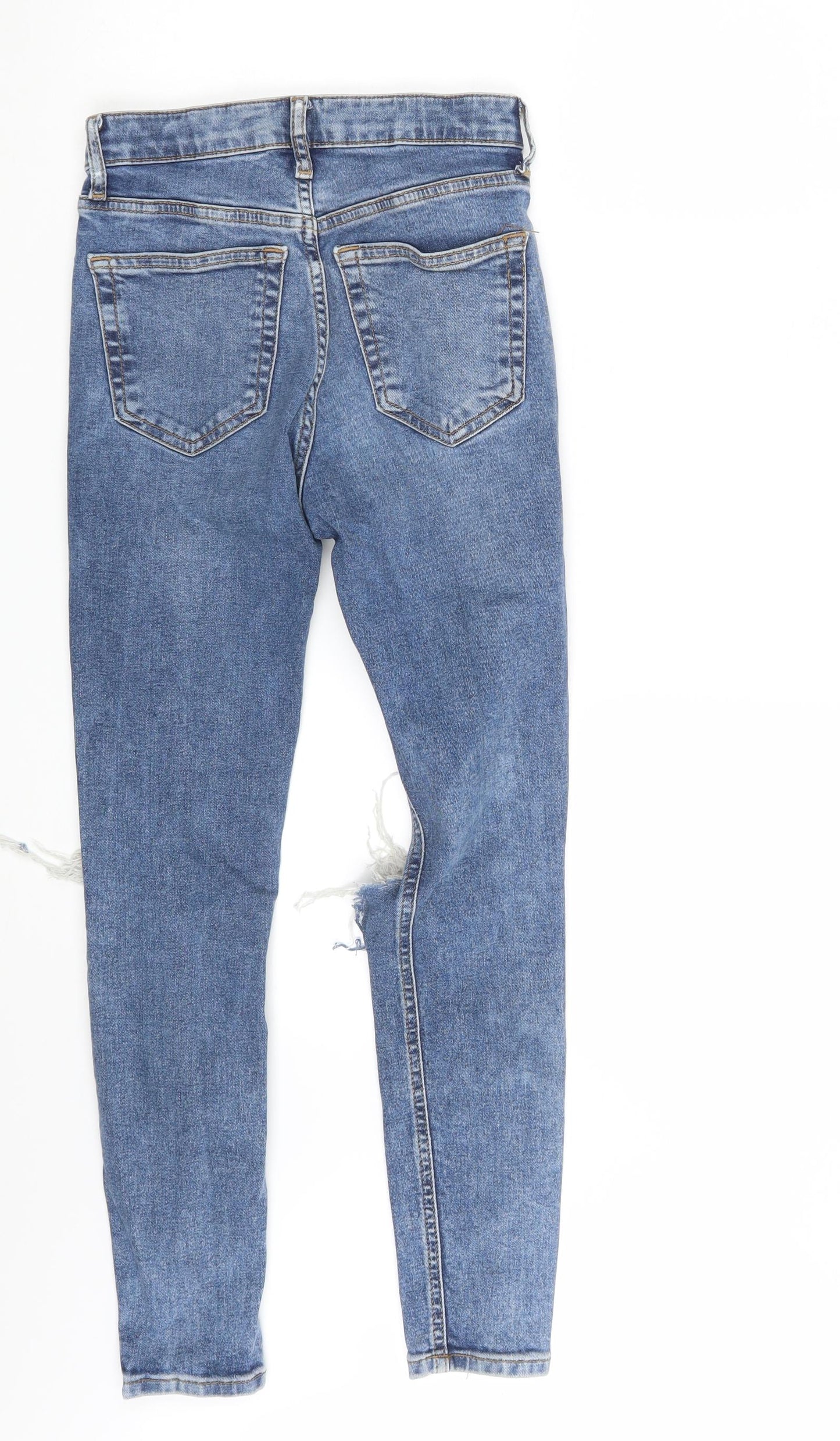 Topshop Womens Blue  Denim Skinny Jeans Size 24 in L30 in