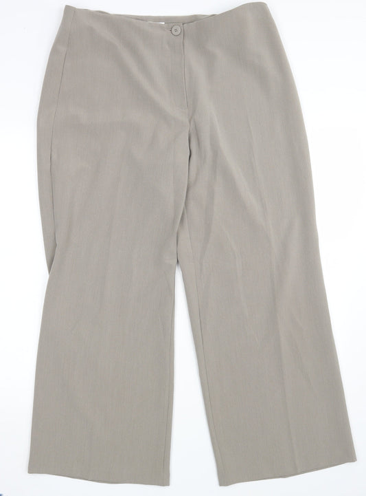 M&S Womens Beige   Dress Pants Trousers Size 16 L28 in