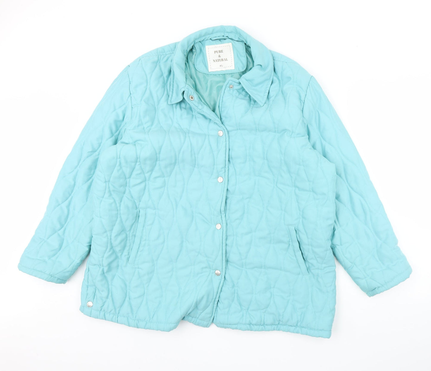 Pure & natural Womens Blue   Rain Coat Coat Size XL