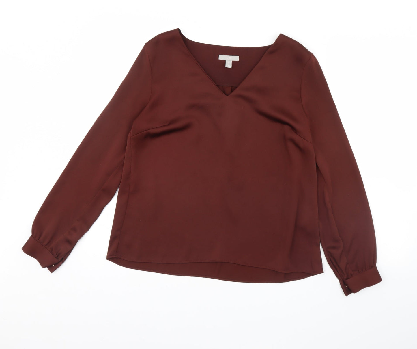 H&M Womens Brown   Basic Blouse Size 10