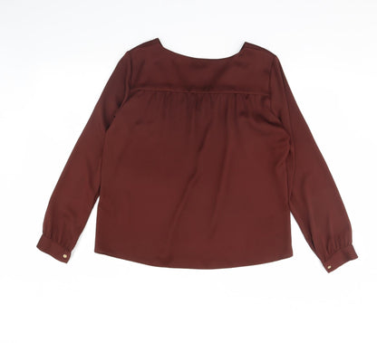 H&M Womens Brown   Basic Blouse Size 10