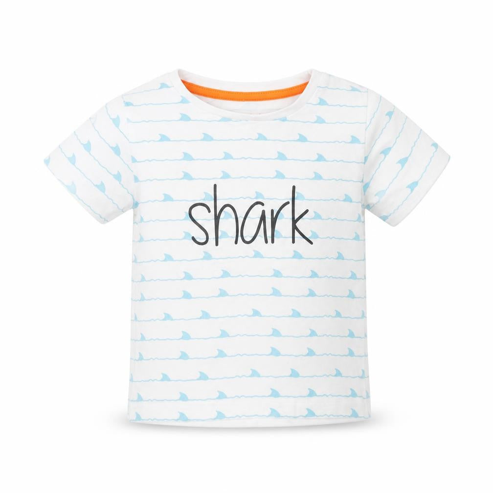 Lullaby Baby White Striped  Basic T-Shirt Size 12 Months  - Shark