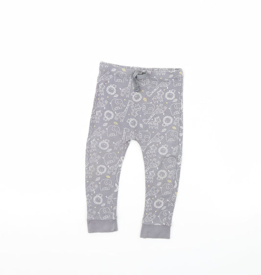 Matalan Baby Grey Animal Print  Jogger Trousers Size 12 Months