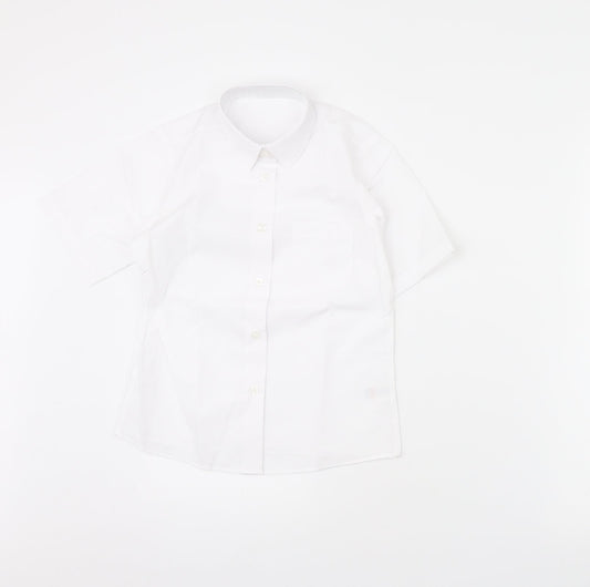 TU Girls White   Basic Button-Up Size 9 Years  - school
