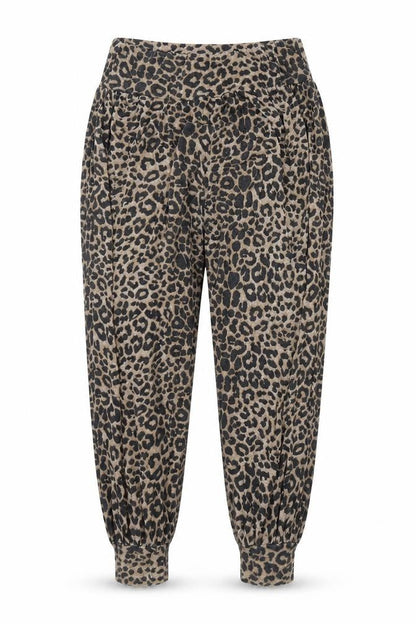 Preworn Womens Brown Animal Print  Trousers  Size 16 L29 in