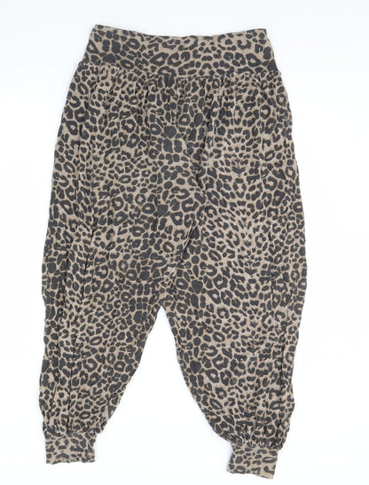 Preworn Womens Brown Animal Print  Trousers  Size 16 L29 in