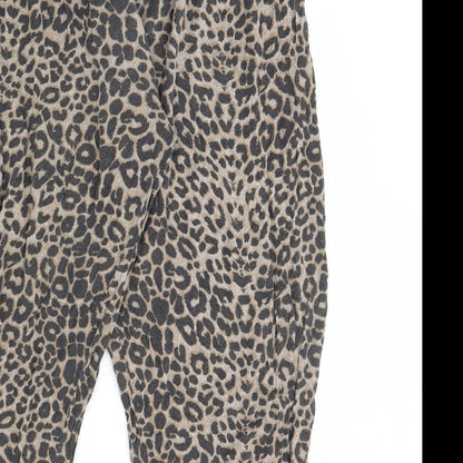 Preworn Womens Brown Animal Print  Trousers  Size 16 L29 in