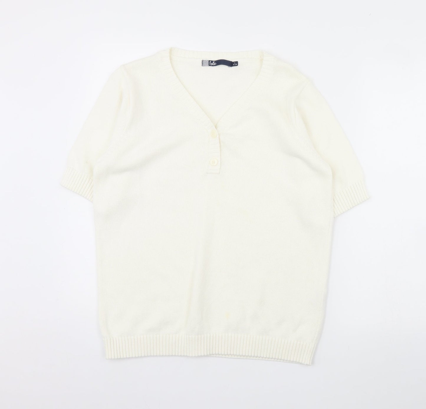 isle Womens Ivory   Pullover Jumper Size L