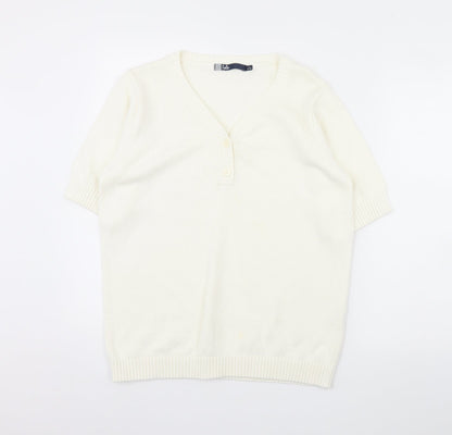 isle Womens Ivory   Pullover Jumper Size L