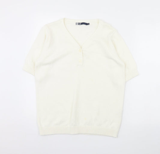 isle Womens Ivory   Pullover Jumper Size L