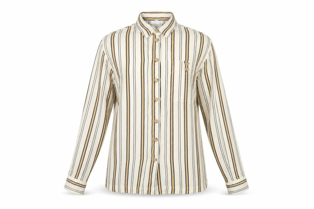 Topshop Womens White Striped  Basic Button-Up Size 8