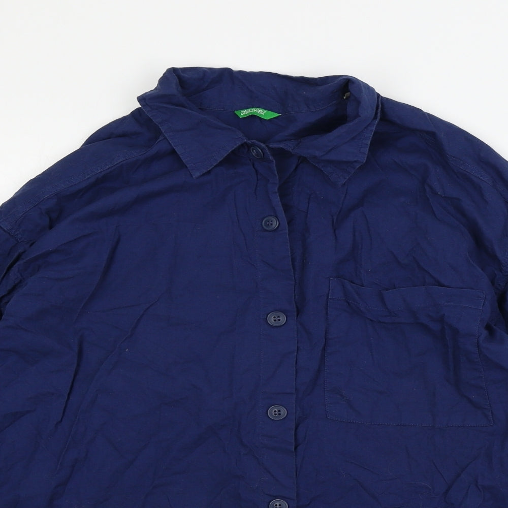 Made in Italy Mens Blue    Button-Up Size XS