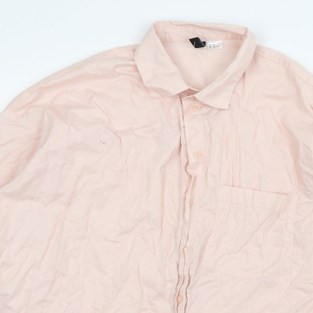 H&M Mens Pink    Button-Up Size M