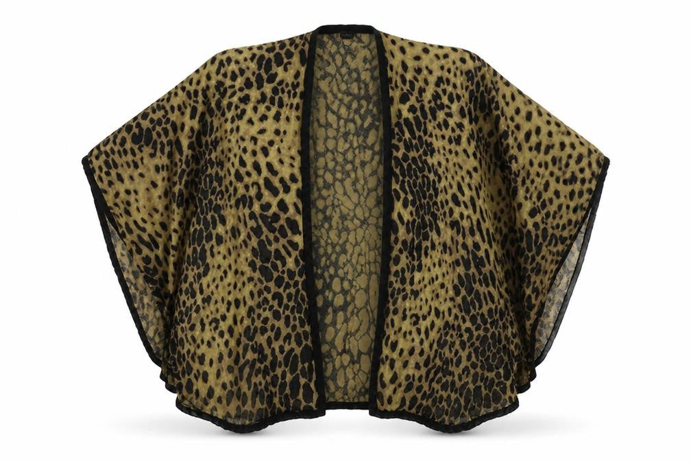 Oasis Womens Brown Animal Print Knit  Shawl/Wrap