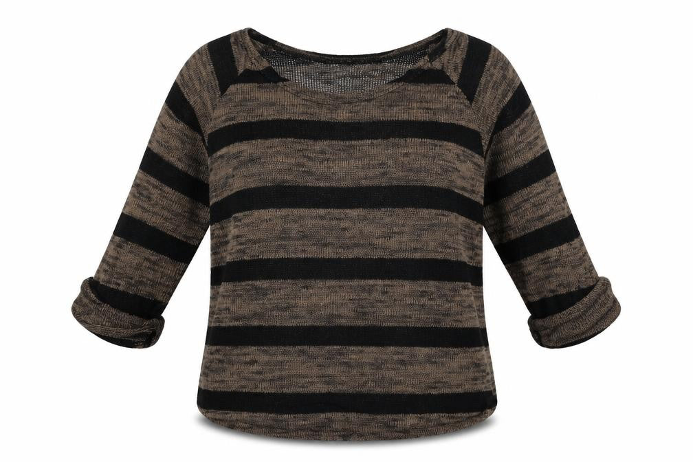 NEXT Womens Black Striped Knit Pullover Jumper Size 12