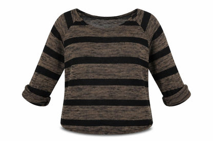 Next Womens Black Striped Knit Pullover Jumper Size 12