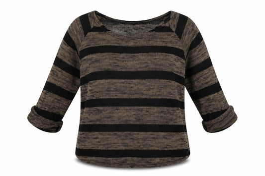 Next Womens Black Striped Knit Pullover Jumper Size 12