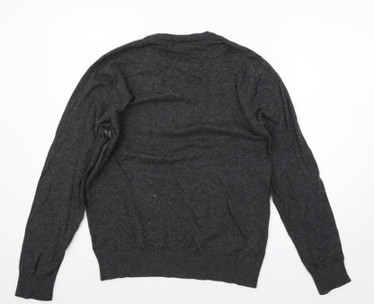 Crew Mens Clothing Grey Knit Pullover Jumper Size S