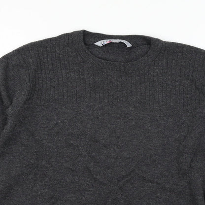 Crew Mens Clothing Grey Knit Pullover Jumper Size S