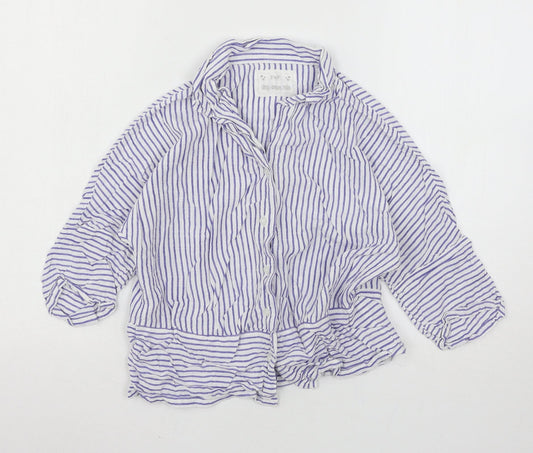 F&F Womens White Striped  Top Pyjama Top Size 6