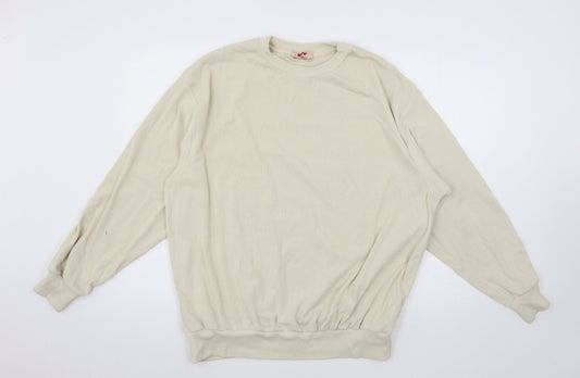 Miss Pap Womens Ivory  Jersey Pullover Sweatshirt Size 14