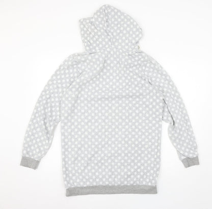 Preloved George Womens Grey Polka Dot Fleece Pullover Hoodie Size 8 - Back