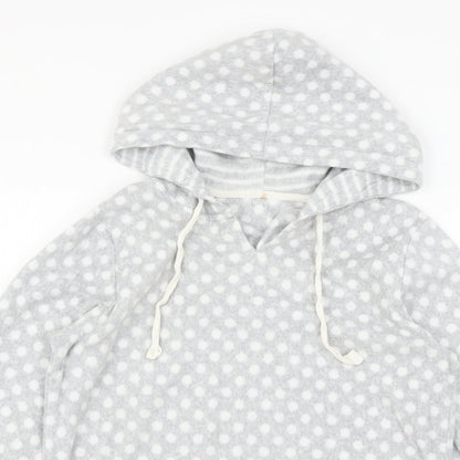 Preloved George Womens Grey Polka Dot Fleece Pullover Hoodie Size 8 - Detail