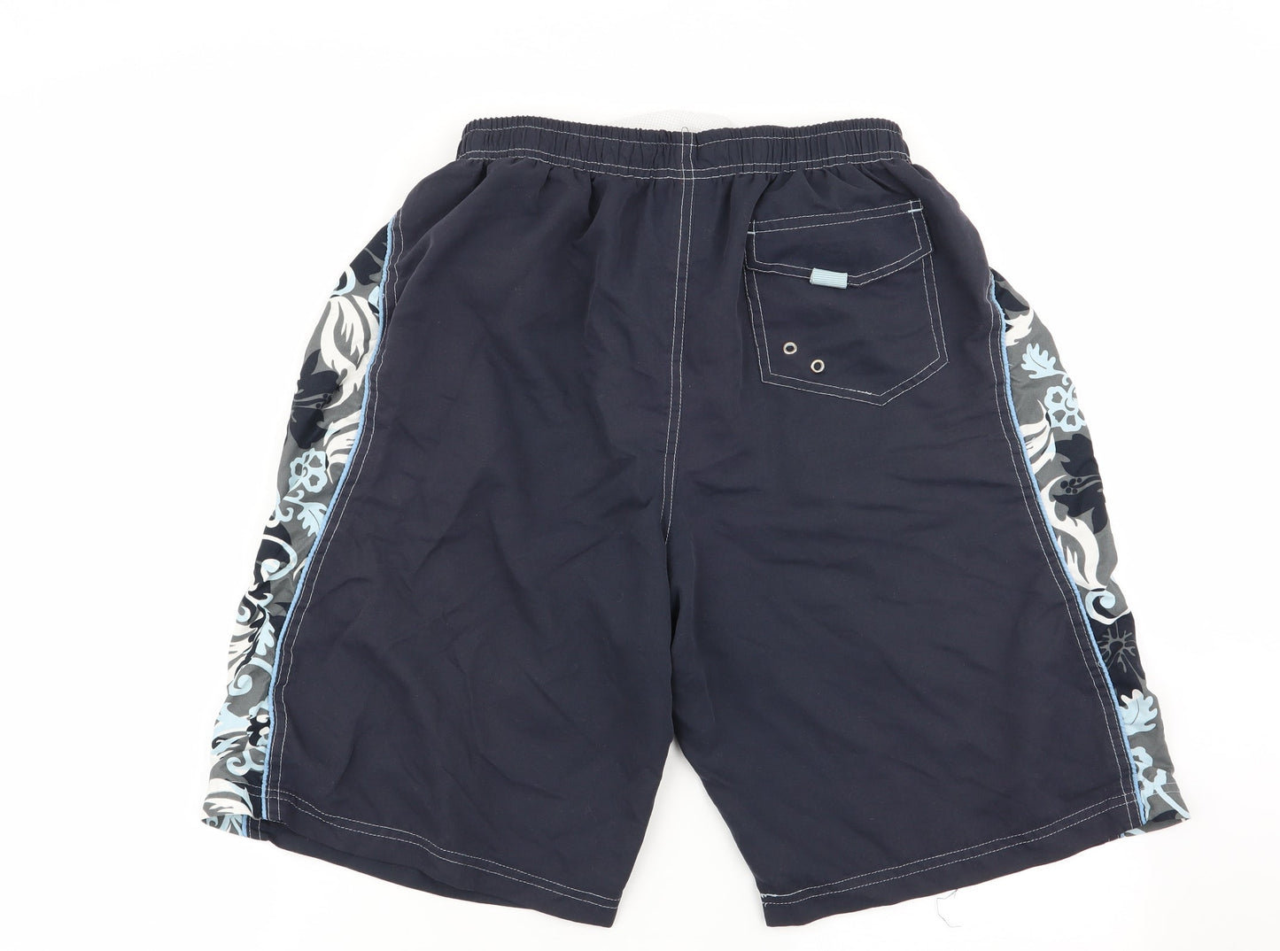 o club Mens Blue Geometric  Sweat Shorts Size M - Stretch waistband