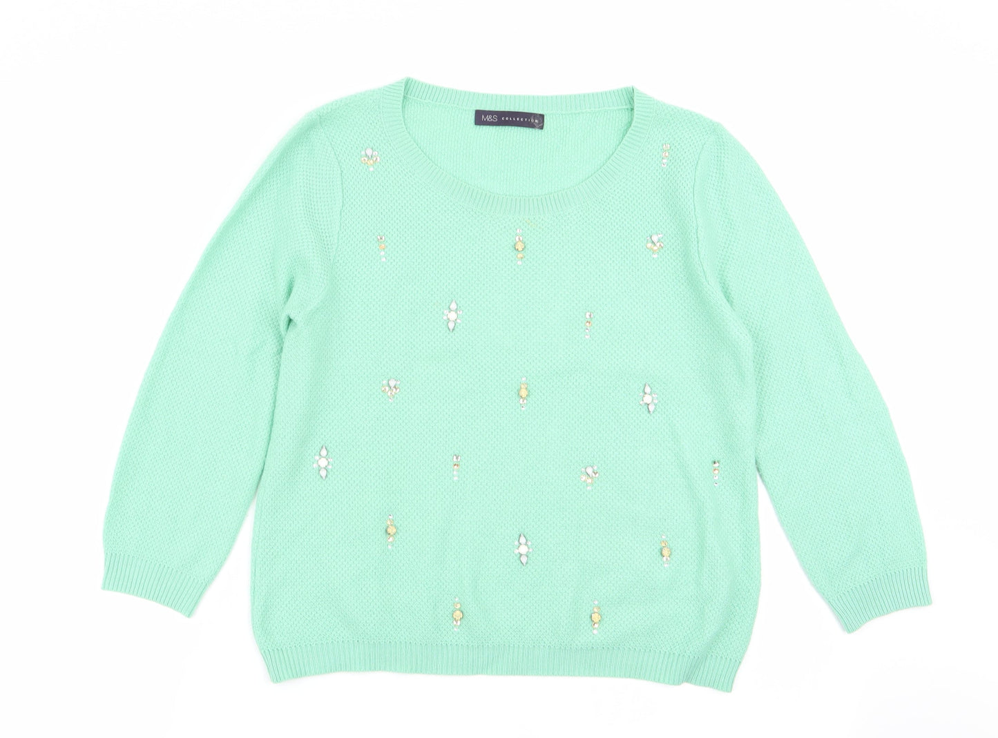 M&S Womens Green   Pullover Jumper Size 8